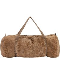 Yves Salomon Reisetasche Aus Pelz Und Shearling - Natur
