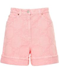 Gucci Cotton Denim Shorts - Pink