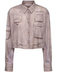 Acne Studios - Cotton Voile Crop Cargo Shirt - Lyst