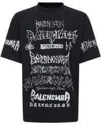 Balenciaga - T-shirts Aus Baumwolljersey Mit Logodruck "lny" - Lyst