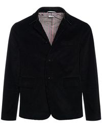 Thom Browne - Button-Up Cotton Blazer - Lyst