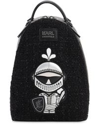 Karl Lagerfeld Rucksack Aus Tweed "karl Treasure" - Schwarz
