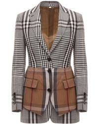 Burberry Giacca In Misto Lana - Grigio