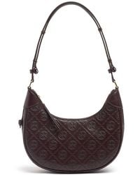 Tory Burch - T Monogram Leather Crescent Bag - Lyst