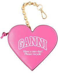 Ganni - Funny Heart Zipped Coin Wallet - Lyst