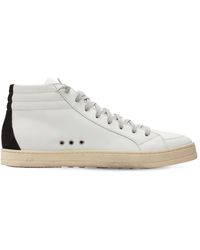 P448 Skate Leather Hi Top Trainers - White
