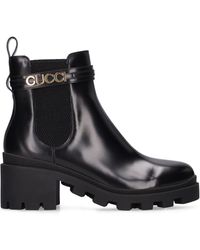Gucci - 50mm Trip Leather Chelsea Boots - Lyst