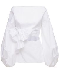 Rosie Assoulin Hemd Aus Baumwollpopeline Mit Ausschnitt - Weiß