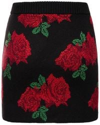 GIUSEPPE DI MORABITO - Rose Jacquard Wool Knit Mini Skirt - Lyst
