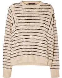Weekend by Maxmara - Natura Striped Cotton Blend Knit Sweater - Lyst