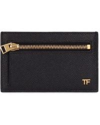 Tom Ford - Grained Leather Zip Card Holder - Lyst