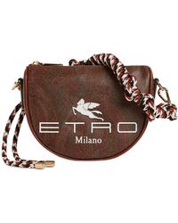 Etro Mini Injection Coated Canvas Top Handle - Brown