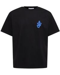 JW Anderson - T-shirt en jersey de coton avec patch ancre - Lyst