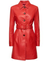 Bally - Lamb Leather Trench Coat - Lyst