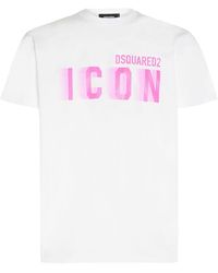 DSquared² - Icon Printed Cotton T-shirt - Lyst