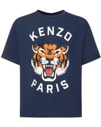 KENZO - ネイビー Paris Lucky Tiger Tシャツ - Lyst