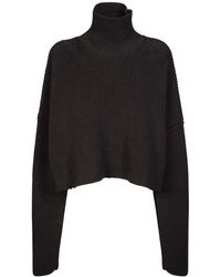 Balenciaga - Cropped Cotton Knit Turtleneck - Lyst