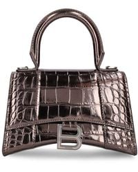 Balenciaga - Xs Hourglass Leather Top Handle Bag - Lyst