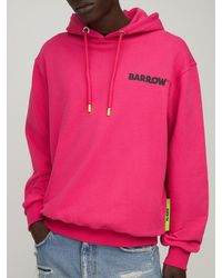 Barrow Logo-print Cotton Hoodie in Pink Womens Mens Clothing Mens Activewear gym and workout clothes Hoodies 