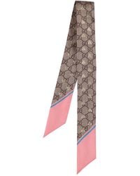 Gucci - Gg Supreme Printed Silk Twill Scarf - Lyst