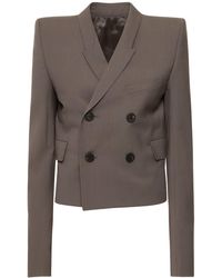 Rick Owens - Neue Wool Double Breasted Crop Jacket - Lyst