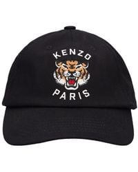KENZO - Tiger Embroidery Cotton Baseball Cap - Lyst