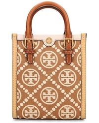 Tory Burch - Mini T Monogram Canvas Top Handle Bag - Lyst