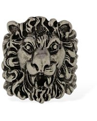 Gucci Anillo grueso "lionhead" - Negro
