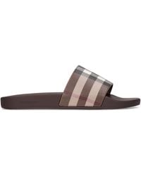 Burberry - Furley Check Tech Slide Sandals - Lyst