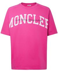 Moncler - Logo Printed Cotton Jersey T-Shirt - Lyst