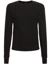 Entire studios - Washed Black Thermal Long Sleeve T-shirt - Lyst