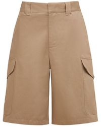 MSGM Cotton Cargo Shorts - Natural
