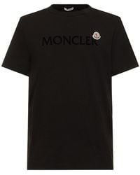 Moncler - T-shirt Aus Baumwolle Mit Logo - Lyst