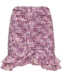 Isabel Marant - Milendi Printed Stretch Silk Mini Skirt - Lyst