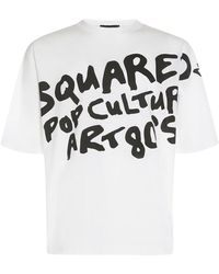 DSquared² - T-shirt Aus Baumwolle Mit Print "d2 Pop 80's" - Lyst