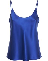 Womens Clothing Tops Sleeveless and tank tops La Perla Slipdress In Lace in Blue_aviation Blue 