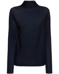 Theory - Asymmetric Ribbed Wool Blend Top - Lyst