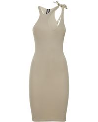 ANDREADAMO - Ribbed Jersey Mini Dress W/Double Straps - Lyst