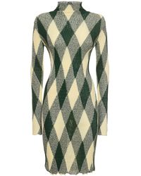 Burberry - Silk & Cotton Knit L/s Midi Dress - Lyst