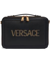 Versace - Schultertasche Aus Leder Mit Logo - Lyst