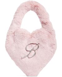 Blumarine - Faux Fur Heart Top Handle Bag - Lyst