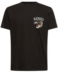 KENZO - Tiger Embroidery Cotton Jersey T-Shirt - Lyst