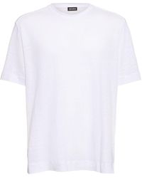 Zegna - T-shirt pure in jersey di lino - Lyst