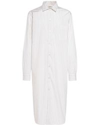 Bottega Veneta - Fine Pinstripe Poplin Cotton Long Shirt - Lyst