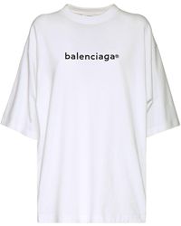 Balenciaga Asymmetric-hem Cotton-jersey T-shirt Dress in Black | Lyst