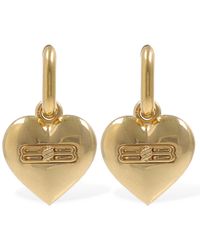 Balenciaga - Bb Icon Heart Brass Earrings - Lyst