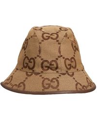 Gucci Tiger Bucket Hat Off White in Cotton/Linen - US
