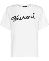 Weekend by Maxmara - Olga Embroidered Cotton Jersey T-shirt - Lyst