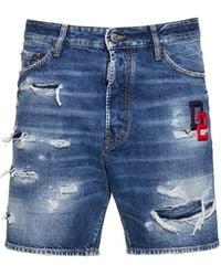 DSquared² - Marine Fit Cotton Shorts - Lyst