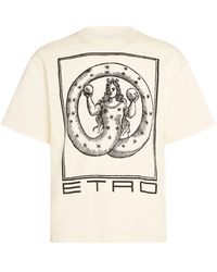 Etro - T-shirt in cotone con logo - Lyst